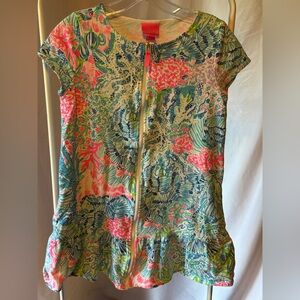 Lily  Colorful Tropical Print Dress/Coverup for little girls size XL